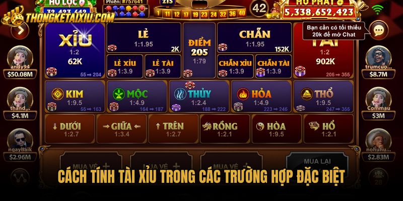 Cách tính tài xỉu trong trường hợp bão và xúc xắc kênh